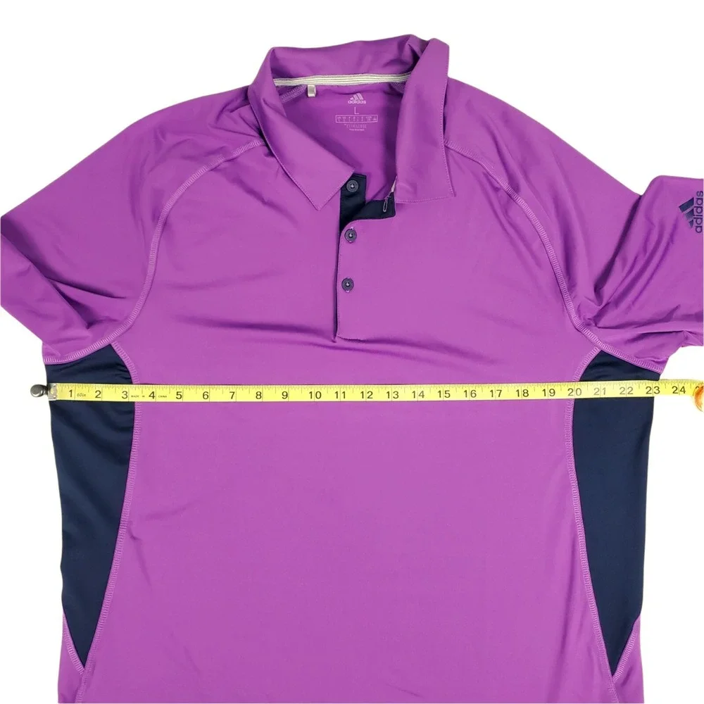 Adidas Golf Polo Shirt Mens Size Large Purple Athletic Clima Cool Casual Outdoor